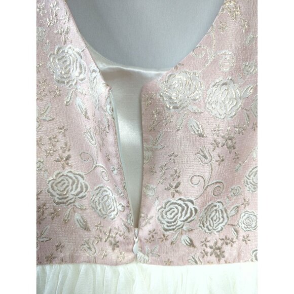 American Princess Girls Dress Size 10 Embroidered Floral Layered Skirt Rhineston - Picture 10 of 12